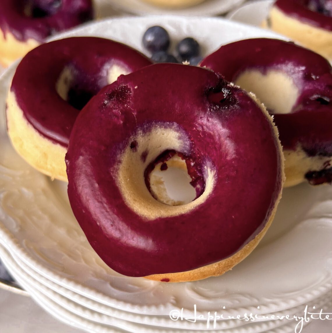 Baked blueberry lemon donuts