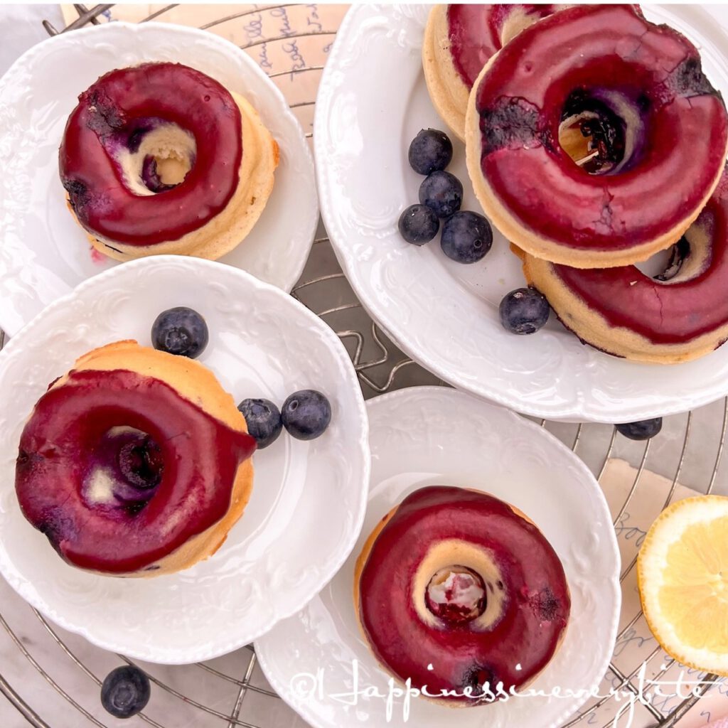 Gebackene Blaubeer Zitronen Donuts