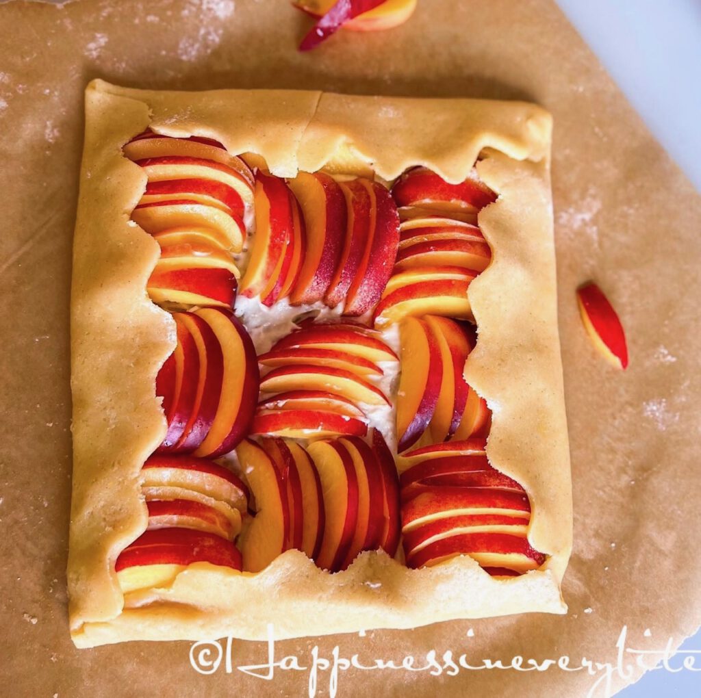 Fruity nectarines galette with almond paste