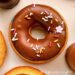 Baked vanilla donuts with chocolate frosting